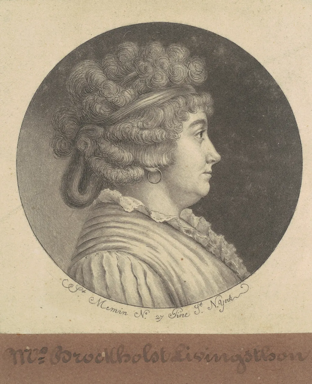 Catherine Keteltas Livingston, by Charles B. J. Févret de Saint-Mémin, ink, 1798