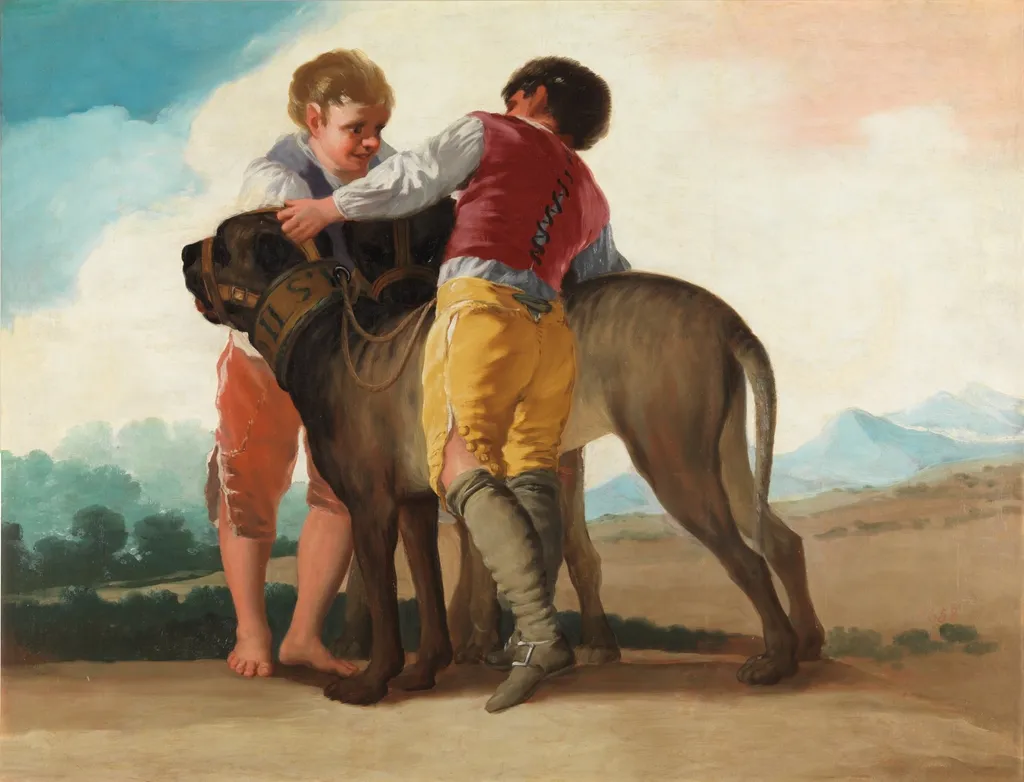 Boys with Mastiffs, by Francisco Mancebo, oil, 1794