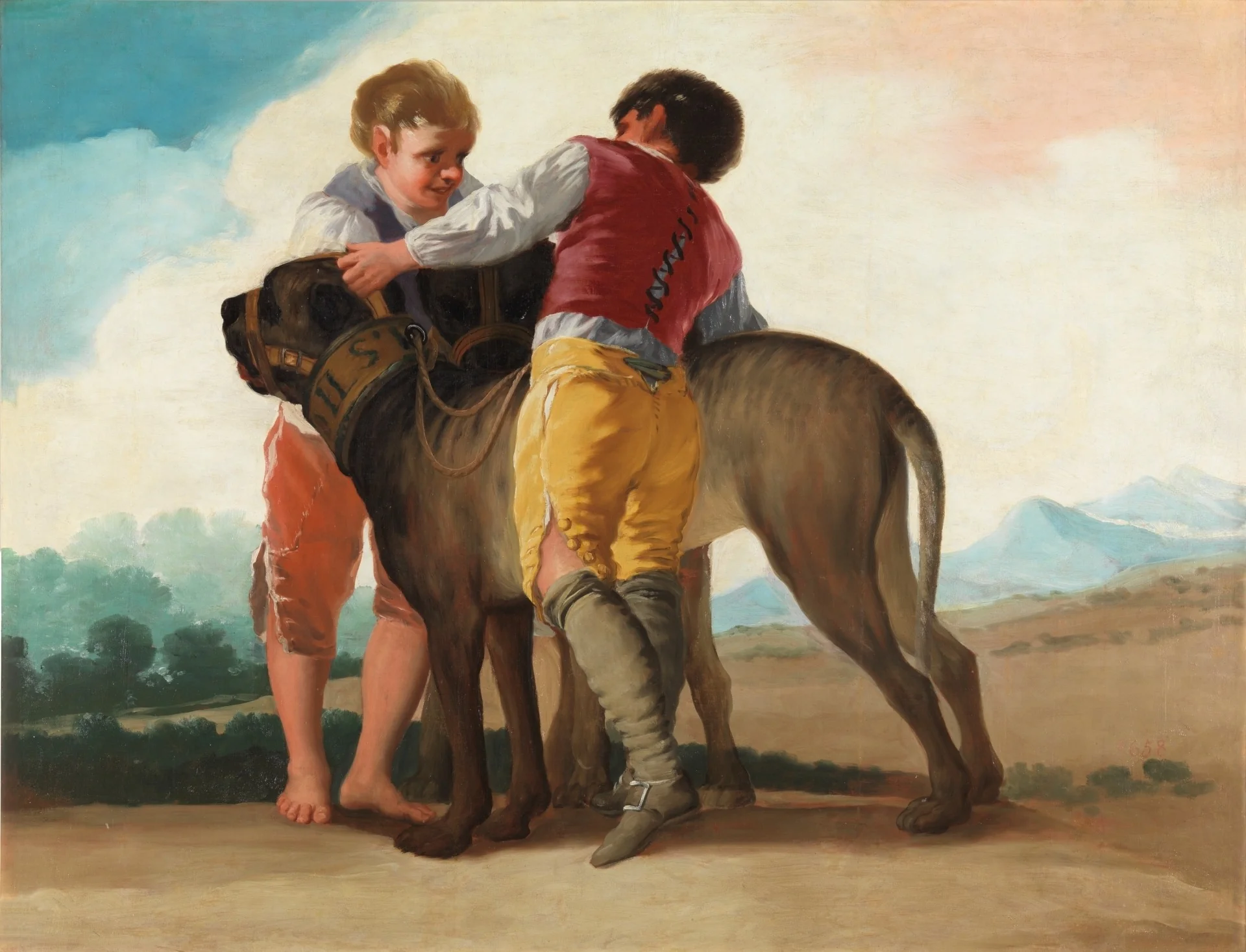 Boys with Mastiffs, detail