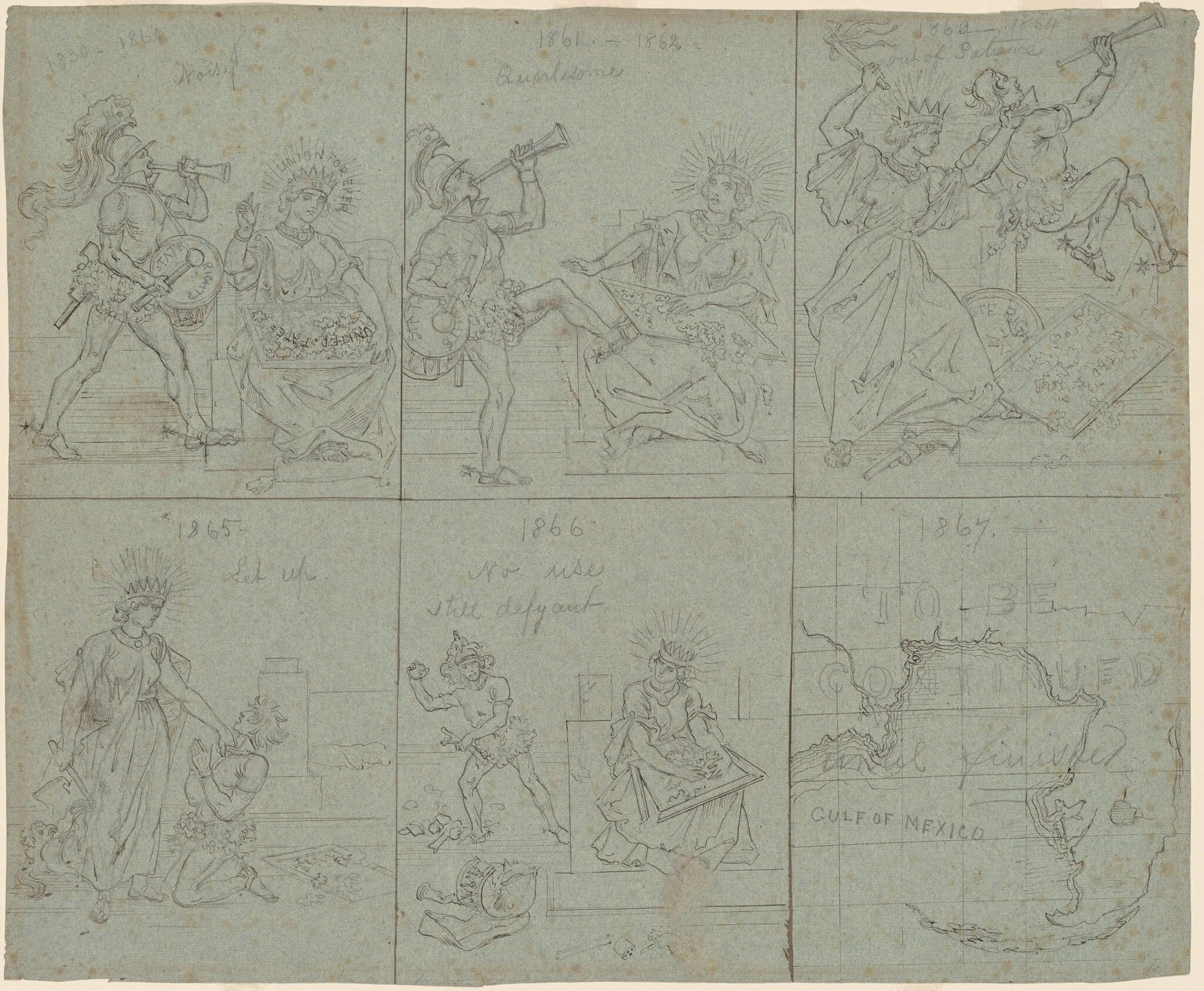 Political Cartoon of the American Civil War, detail