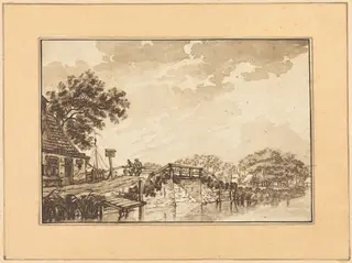 Landscape, by Schönecker, ink, 1784