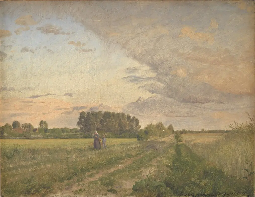 Sommerlandskab, by Joakim Skovgaard, oil, 1889