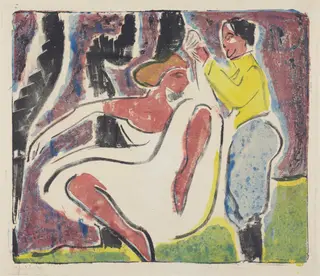 Russian Dancers, by Ernst Ludwig Kirchner, ink, 1909