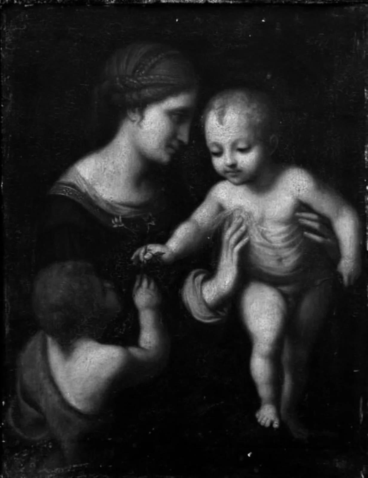 Virgin and Child with St. John, detail