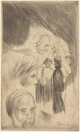 Sketch Plate, by Théophile Alexandre Steinlen, ink, 1902
