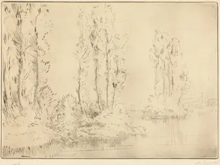 Landscape (Paysage), by Alphonse Legros, ink, 1874
