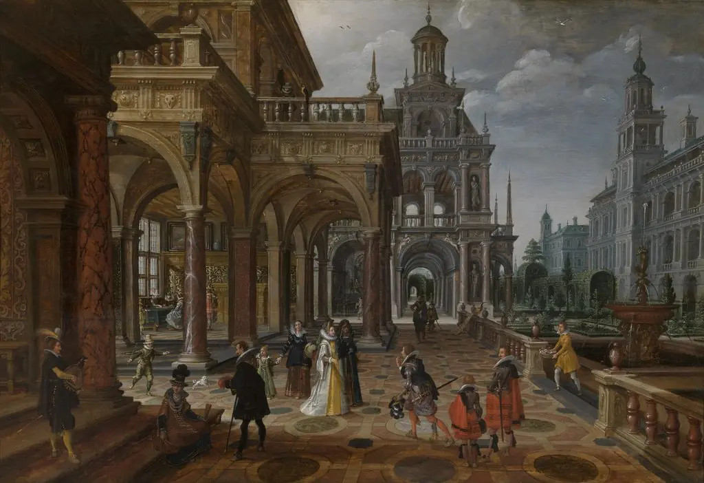 Palaces, by Sebastiaen Vrancx, oil, 1600