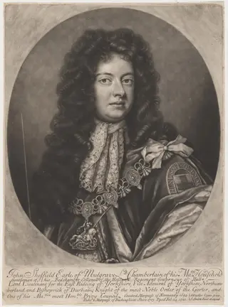 John Sheffield, Third Earl of Mulgrave, FirstDuke of Buckinghamshire, by John Smith, ink, 1697