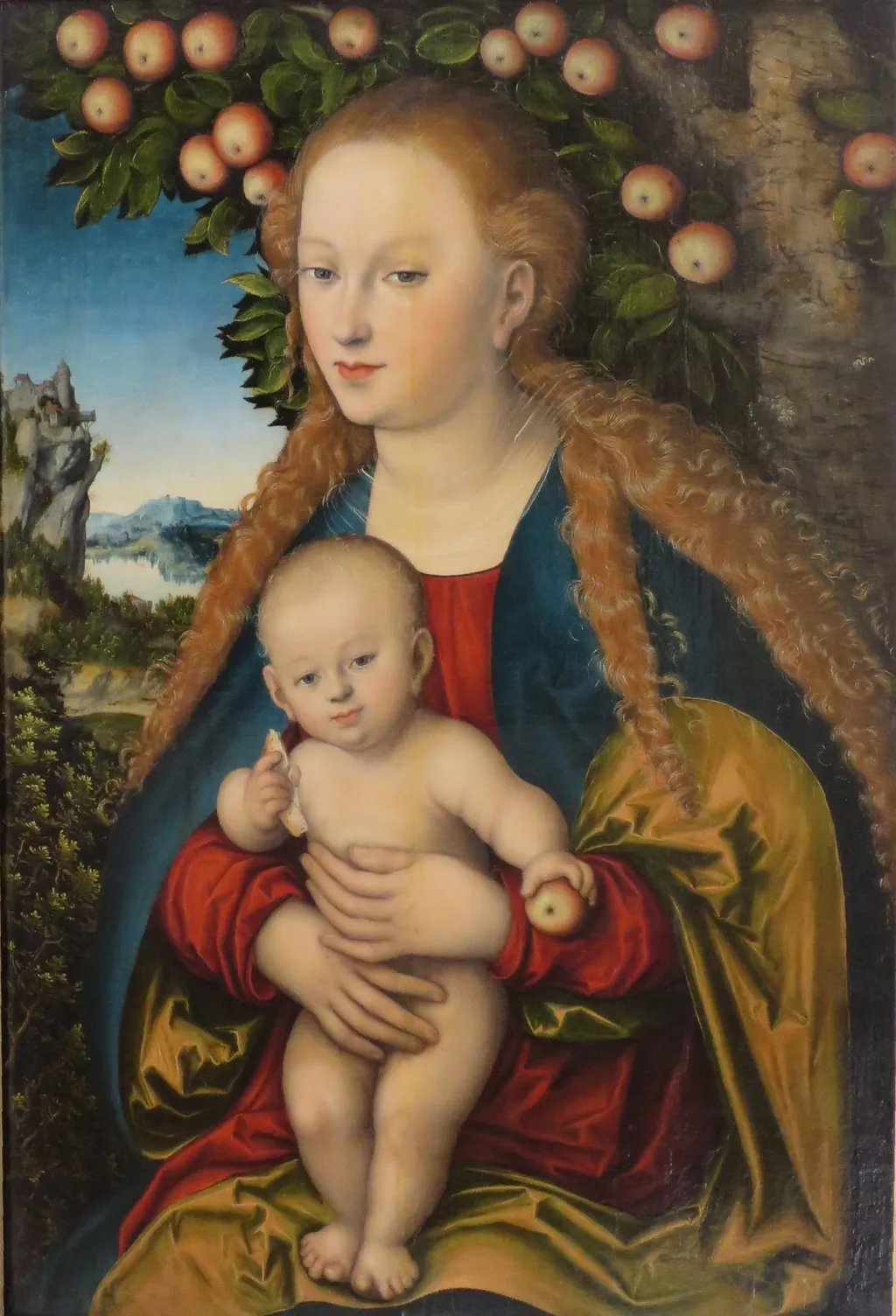 Madonna and Child under the Apple Tree, by Lucas Cranach the Elder, oil, 1530