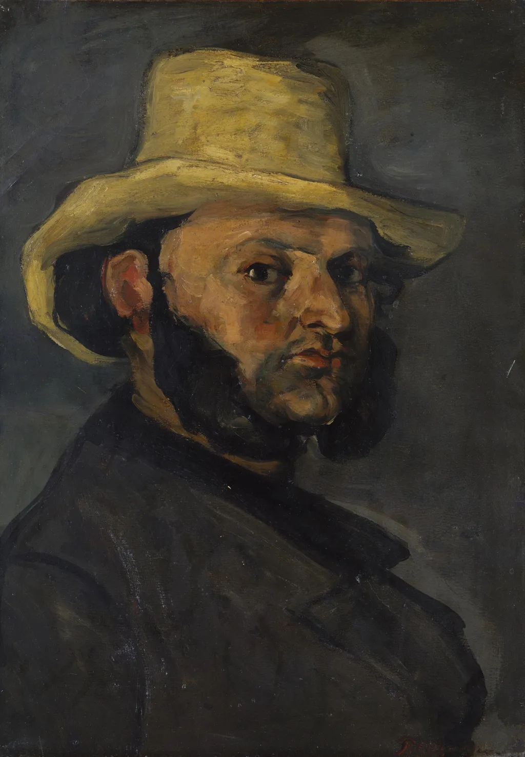 L'Homme au chapeau de paille (Gustave Boyer in a Straw Hat), by Paul Cézanne, oil, 1870