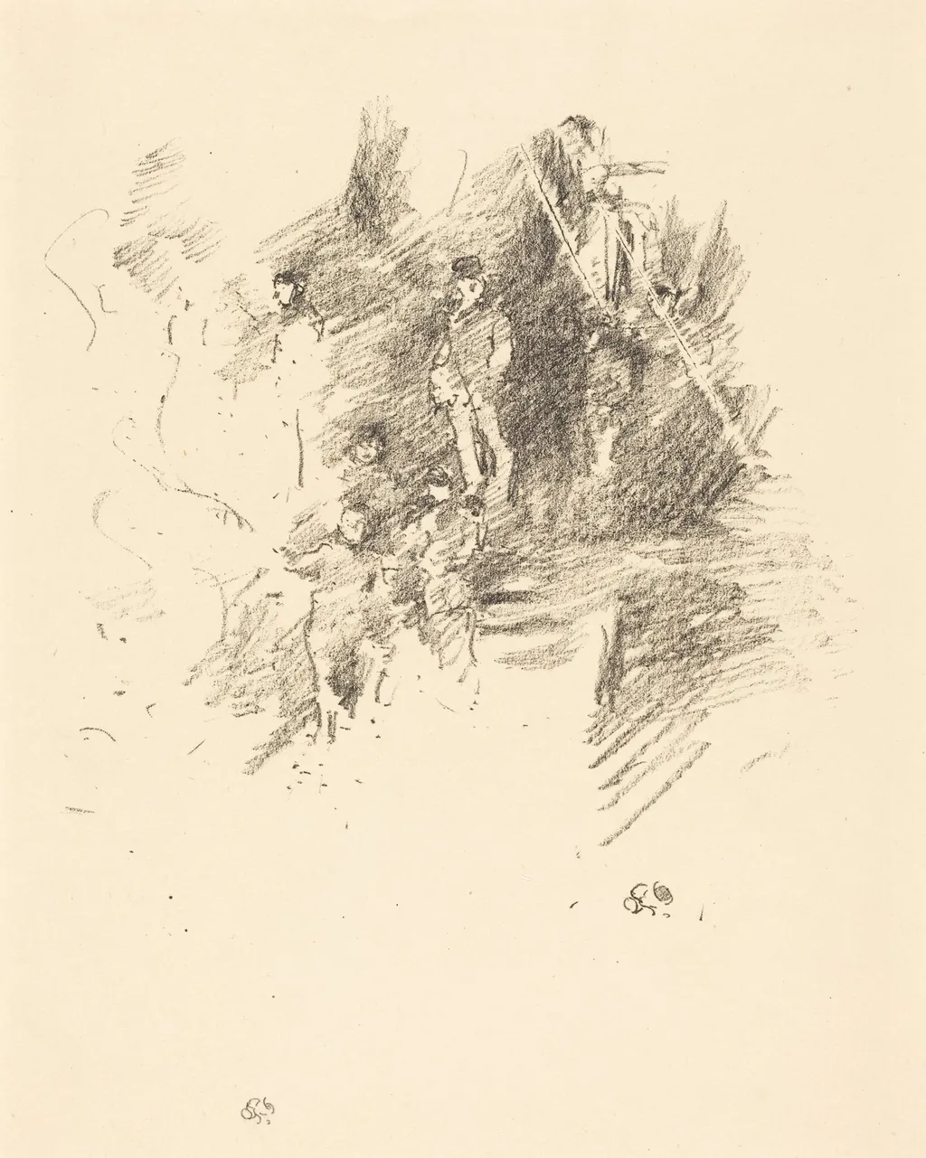 Fifth of November, by James McNeill Whistler, ink, 1895