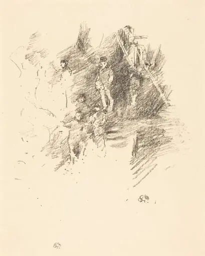 Fifth of November, by James McNeill Whistler, ink, 1895