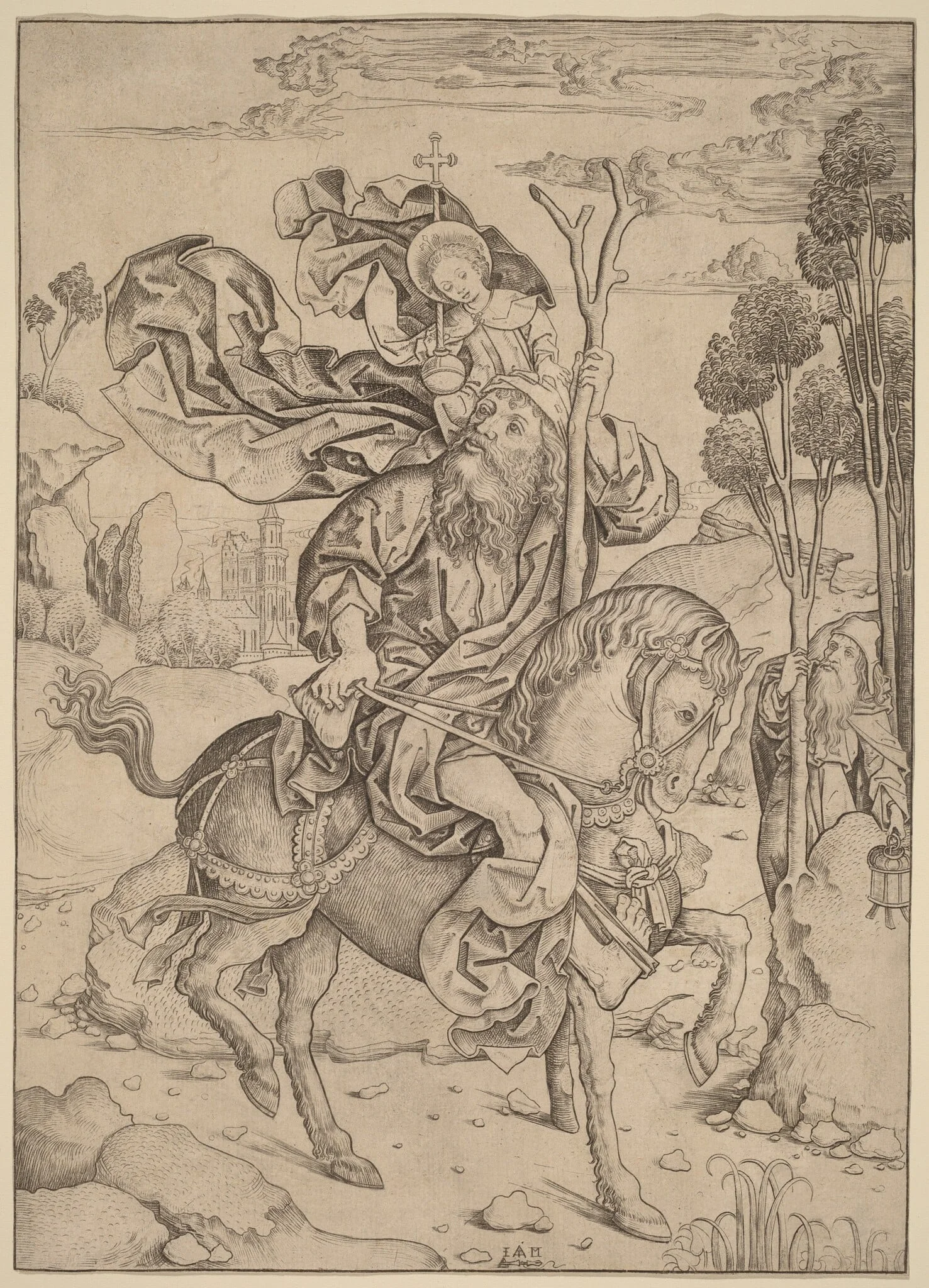 Saint Christopher on Horseback, detail
