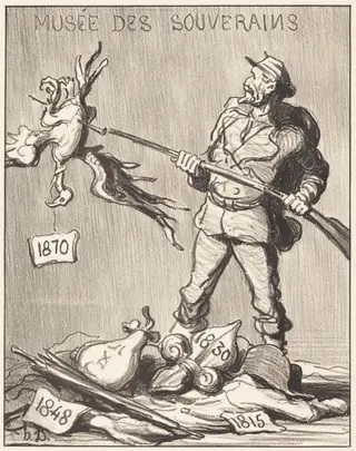 A qui le tour?, by Honoré Daumier, ink, 1870