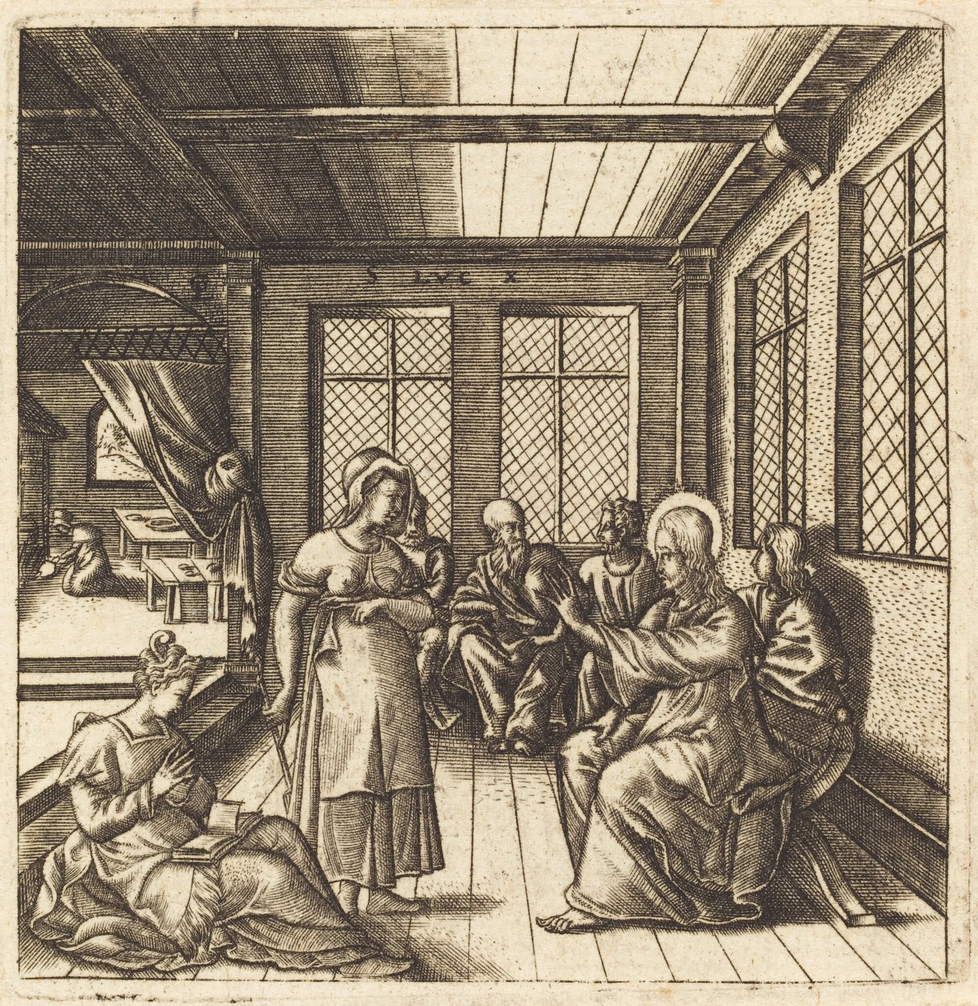 Christ in the House of Mary and Martha, detail