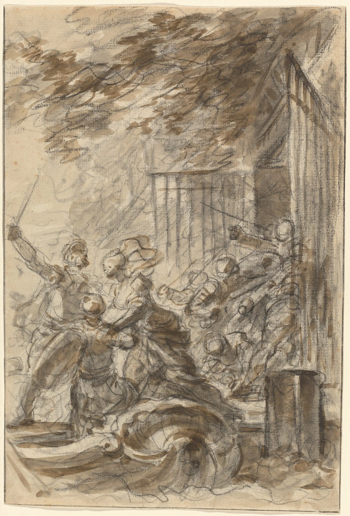 Isabella Abandons Her Home to Follow Odorico and His Men, detail