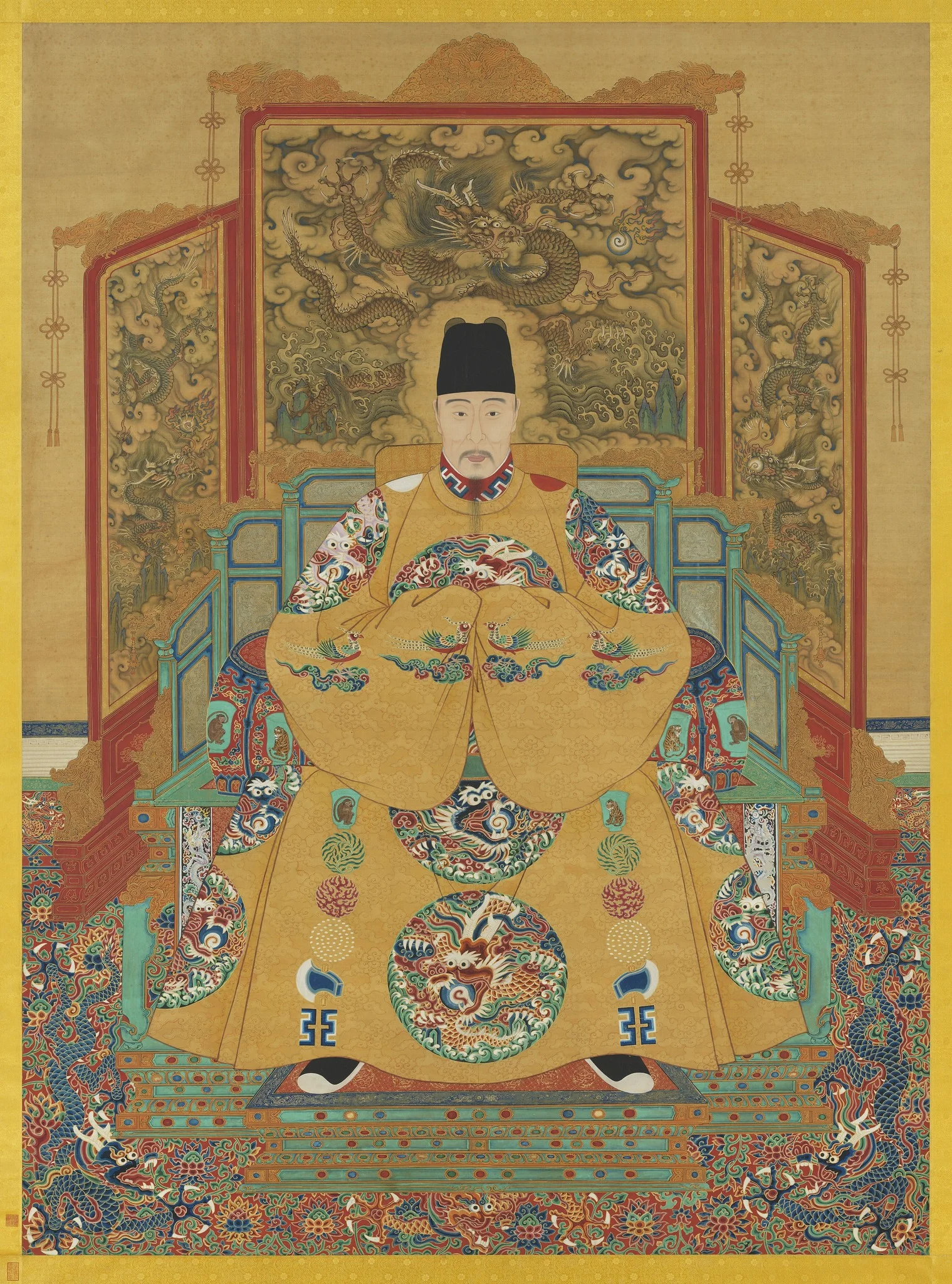 明世宗坐像 軸, detail