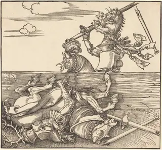 Italian Joust of Peace, by Albrecht Dürer, ink, 1518