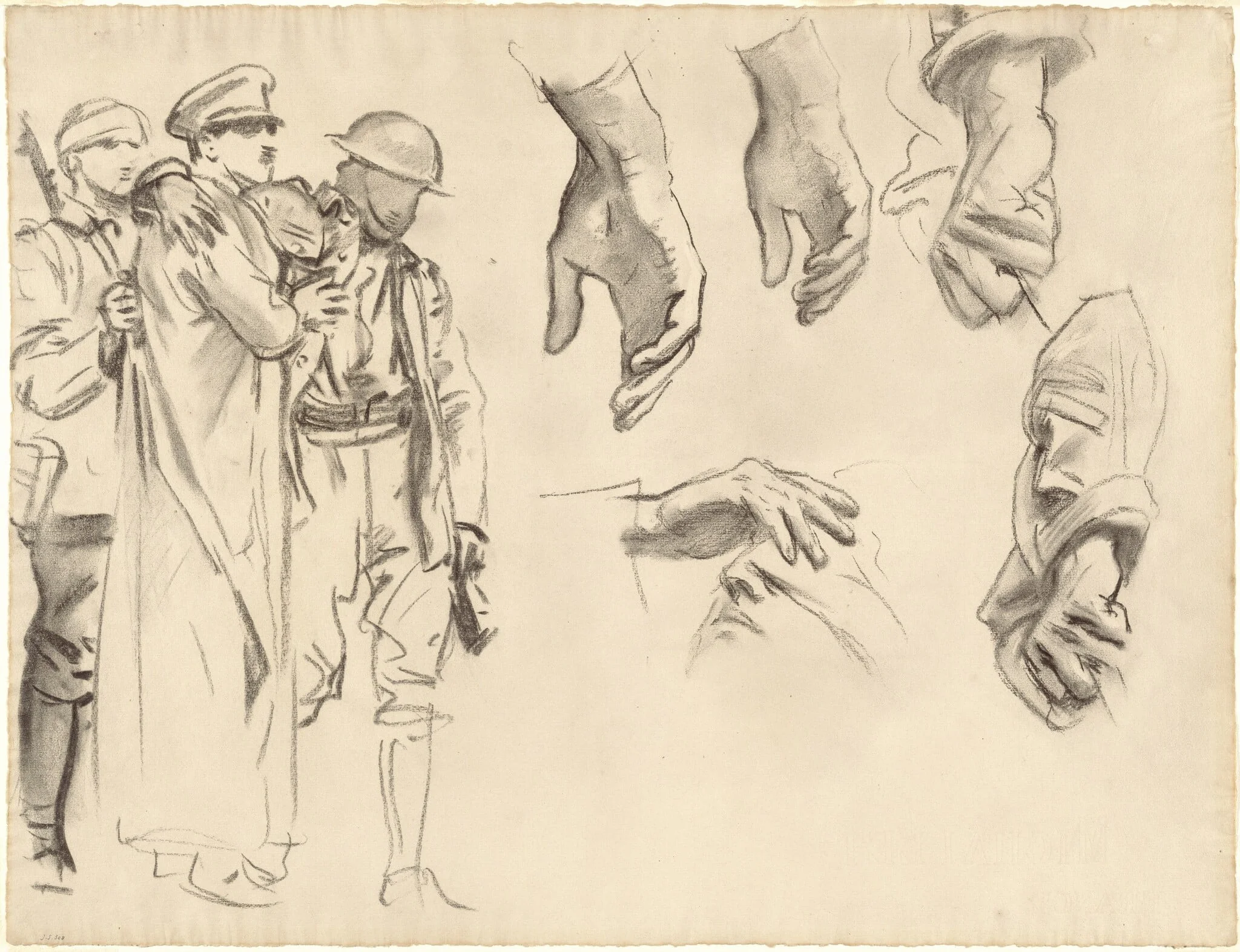Studies for "Gassed", detail