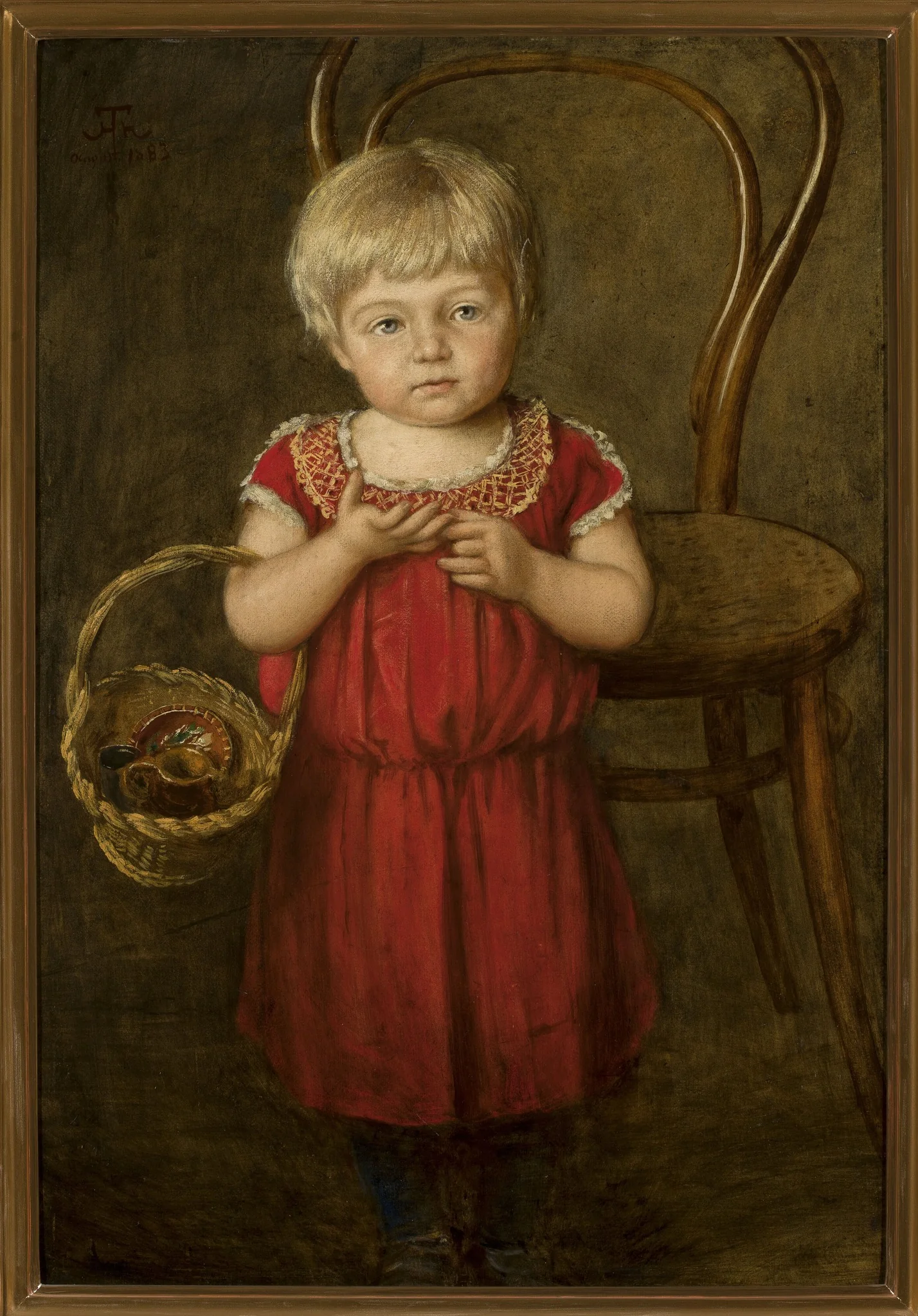 Portrait of Ela with a basket, detail