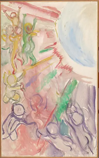 Geniuses in Sun Rays, by Edvard Munch, oil, 1914