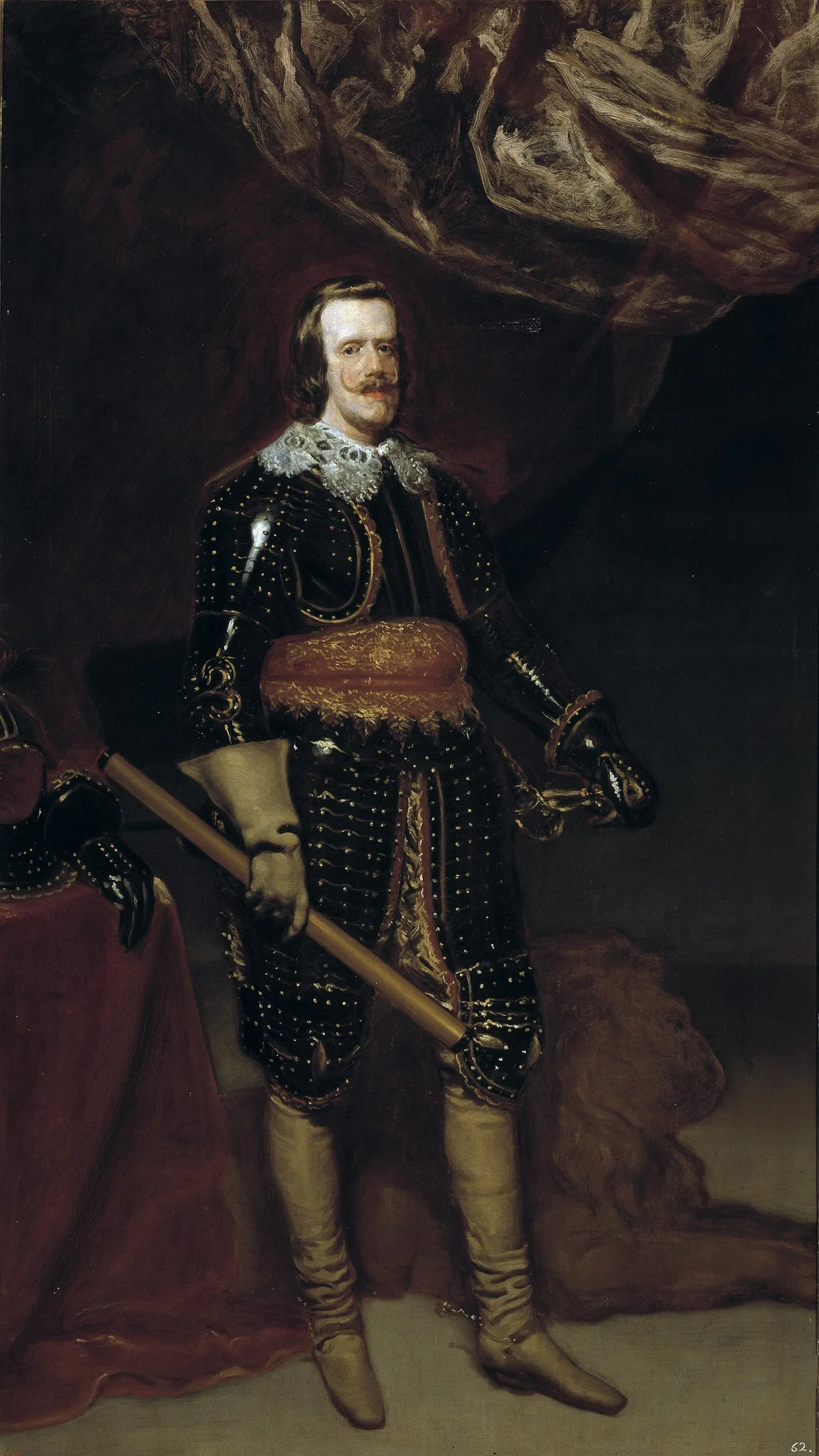 Philip IV in Armour, with a Lion at his Feet, detail