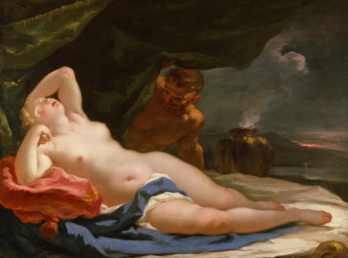 Venere e un Satiro, detail