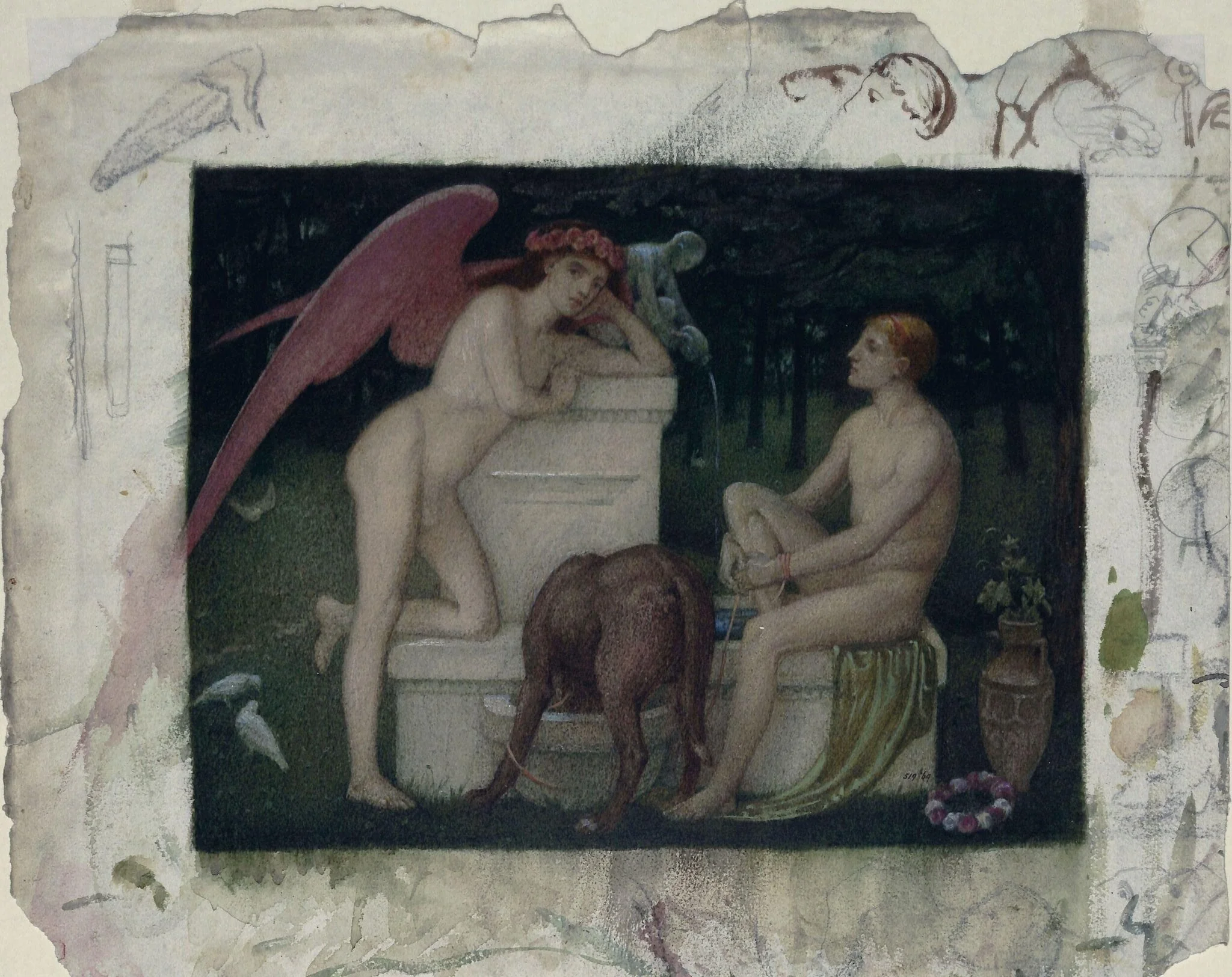 Eros and Ganymede, detail