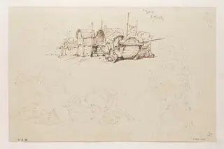 Tanka boats adapted as beach dwellings, by George Chinnery, 18