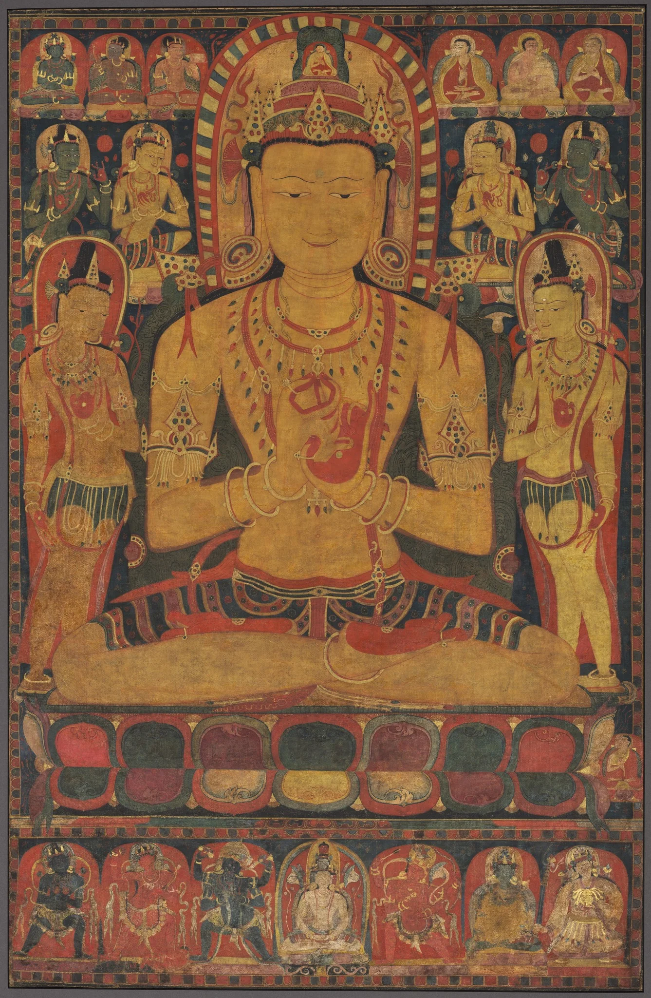 Tantric Buddha Vairochana as Vajrasattva, detail