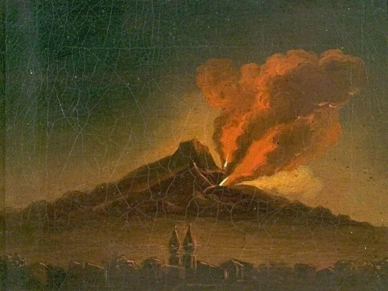 Vesuvius in Eruption, Italy, detail