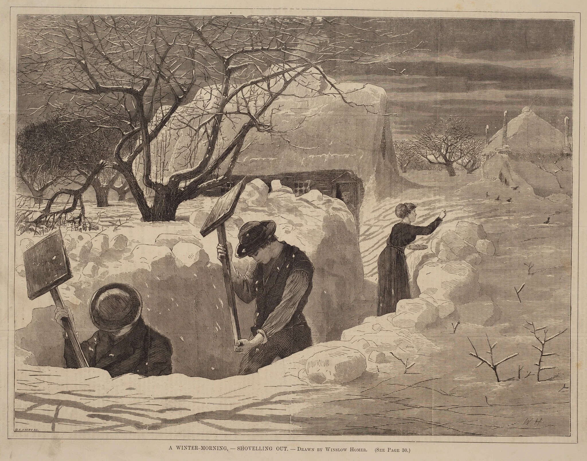 A Winter-Morning, - Shovelling Out, detail