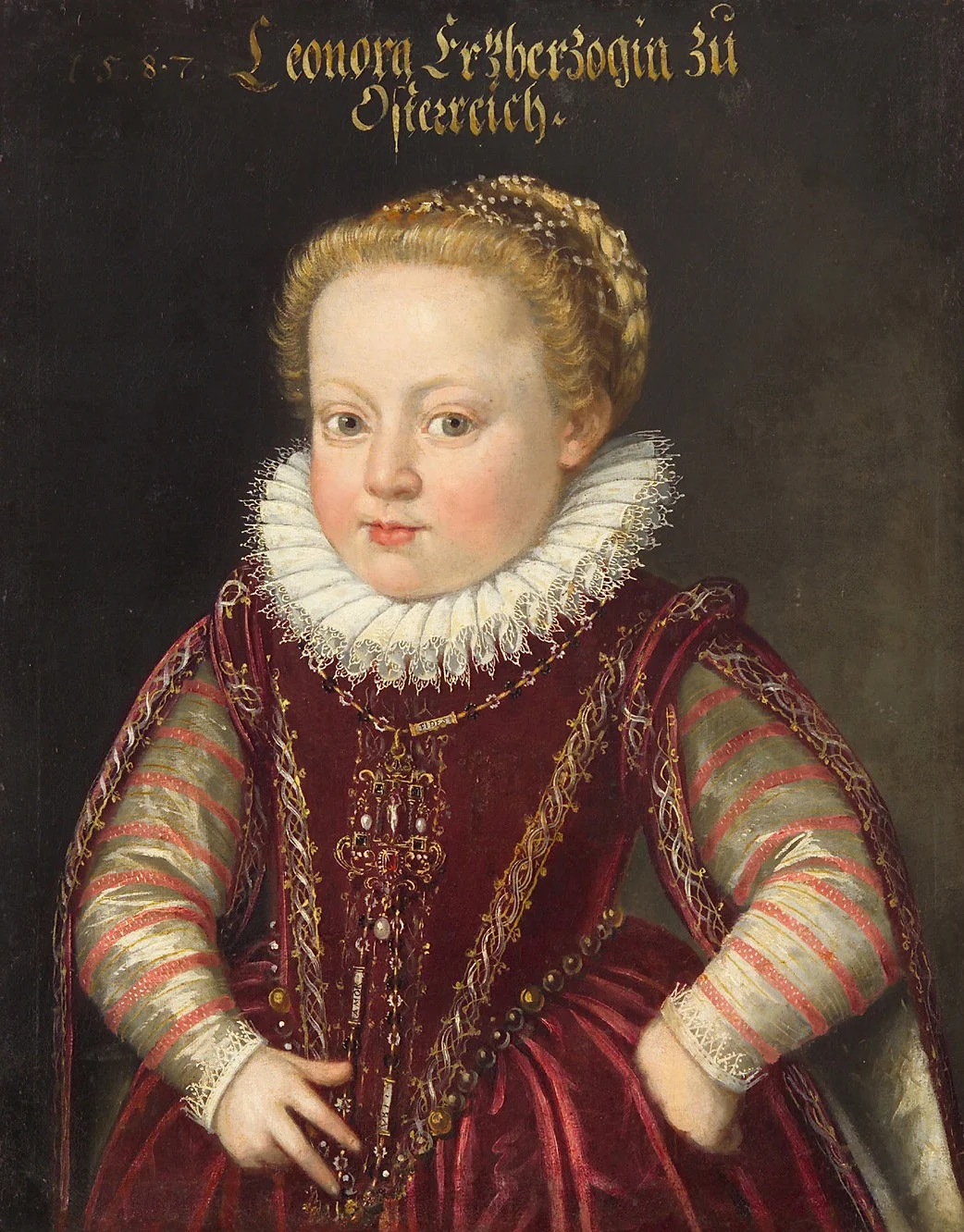 Erzherzogin Eleonore (1582-1620) im Alter von 5 Jahren, Halbfigur, detail