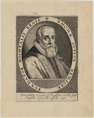 Thomas Sutton, Founder of the Charterhouse, by Willem de Passe, ink, 1620