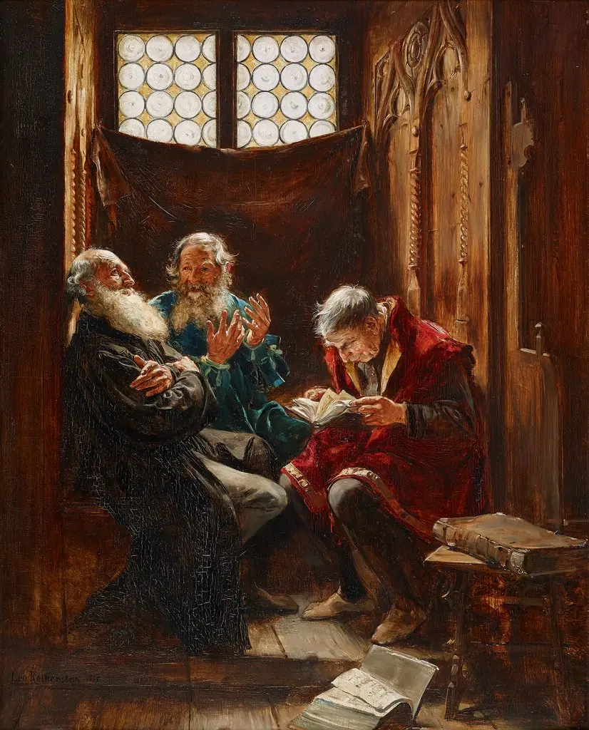Meinungsdifferenzen, by Leo Reiffenstein, oil, 1893
