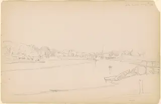 York River, by Peter Moran, graphite, 1882
