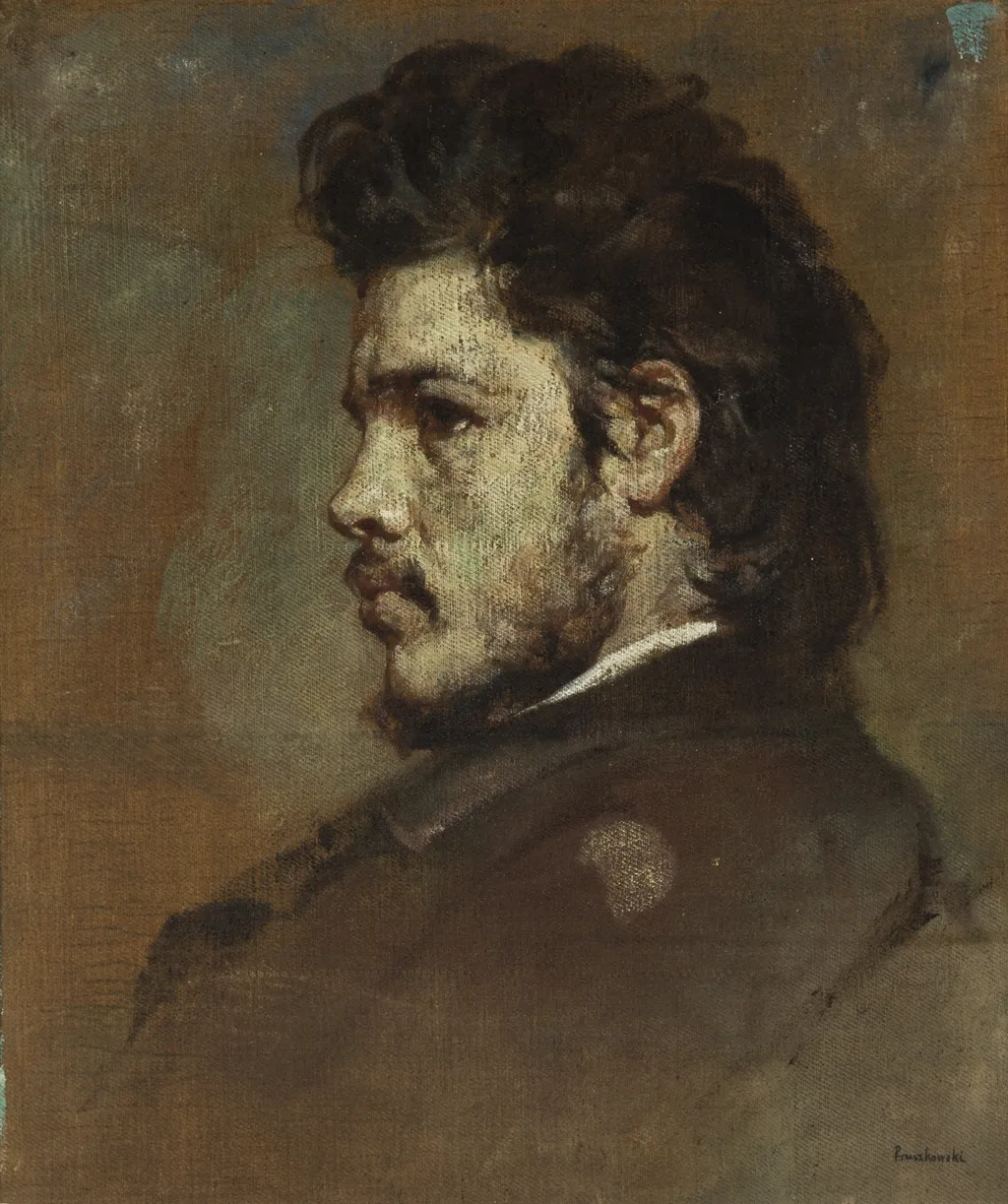 Portrait of the Sculptor Stefan Jarzymowski, by Witold Pruszkowski, oil, 1881