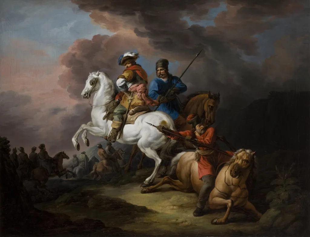 Battle Scene, by Jan Bogumi Plersz, oil, 1782