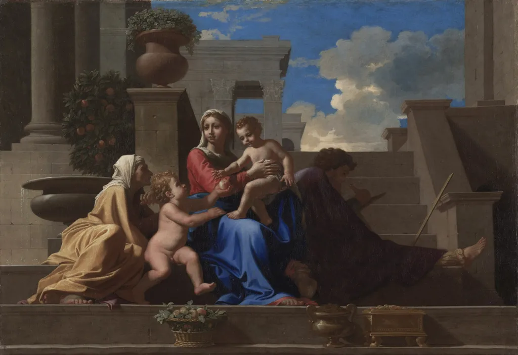 The Holy Family on the Steps, by Nicolas Poussin, oil, 1648