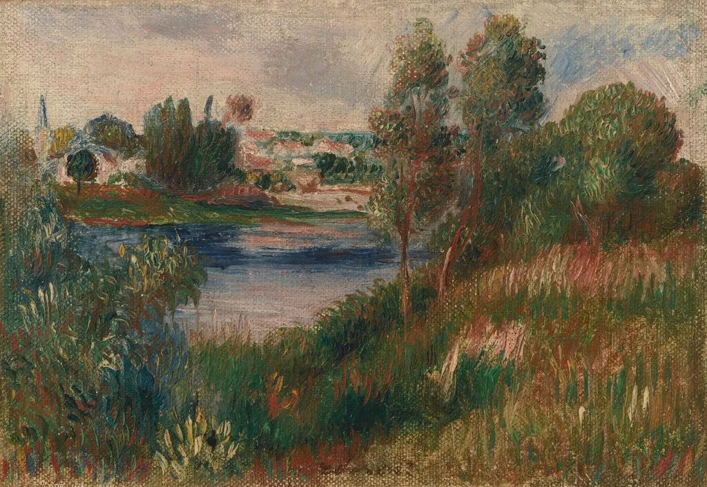 Landscape at Vétheuil, by Pierre-Auguste Renoir, oil, 1890