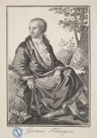 Gaetano Filangieri, by Giovanni Antonio Sasso, ink, 1816