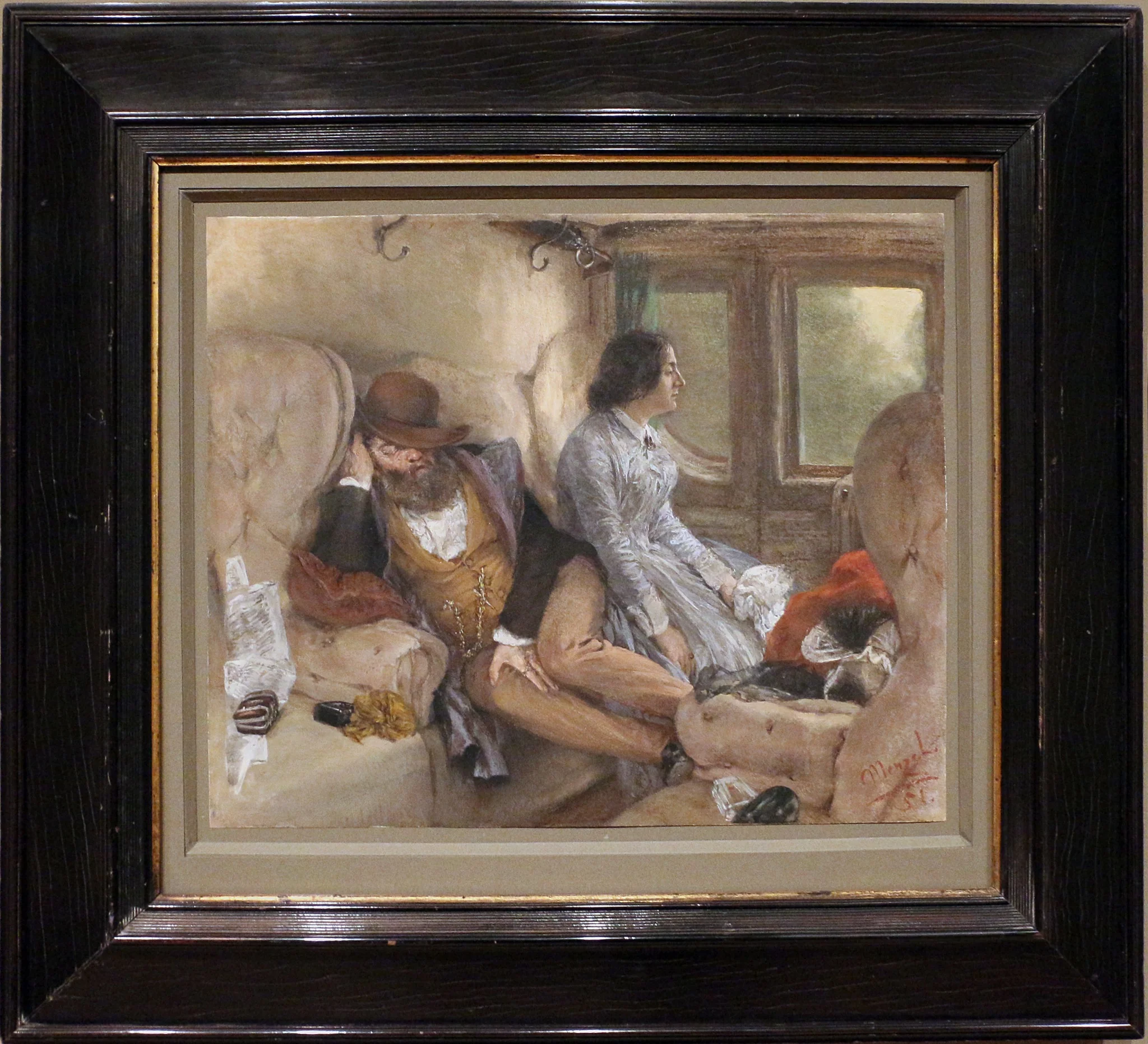 In a Railway Carriage (After a Night’s Journey), detail