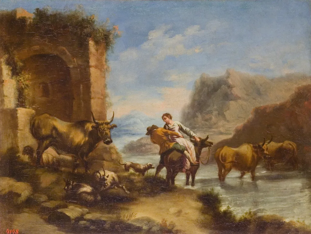 River Crossing, by Ignacio de Iriarte, oil, 1665