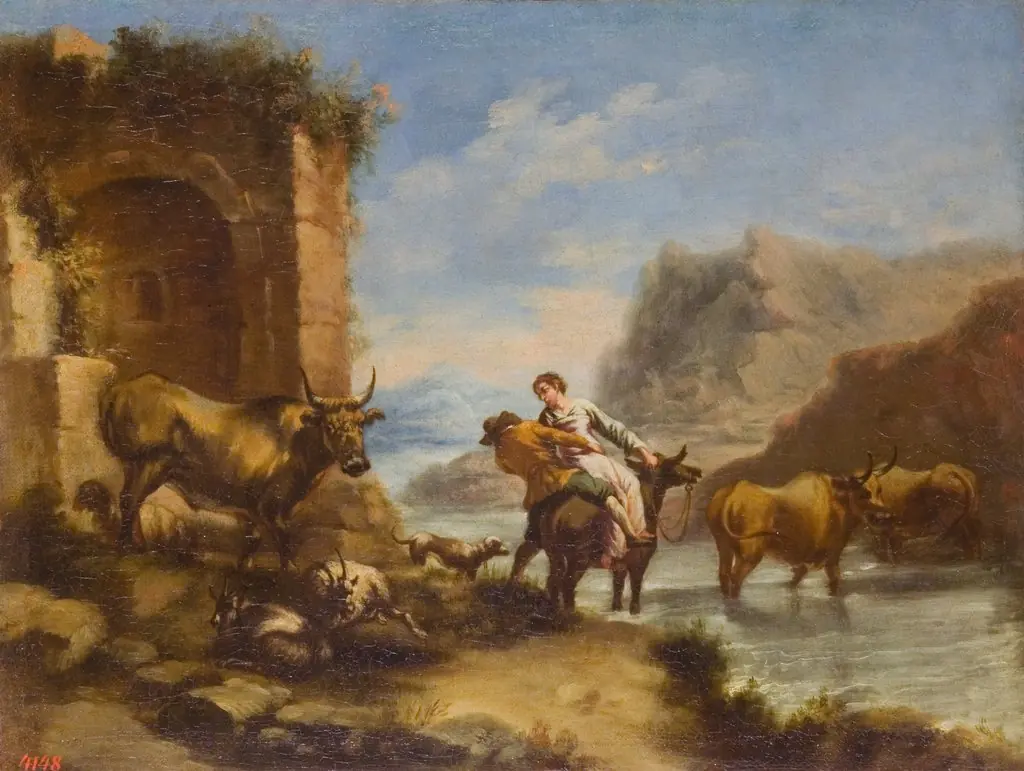 River Crossing, by Ignacio de Iriarte, oil, 1665