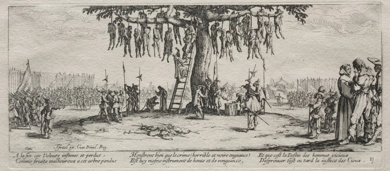 The Large Miseries of War: The Hanging, detail