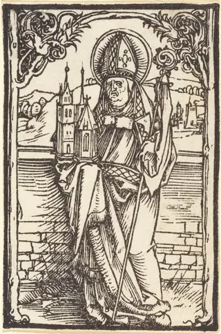 Saint Wolfgang, by Albrecht Dürer, ink, 1500