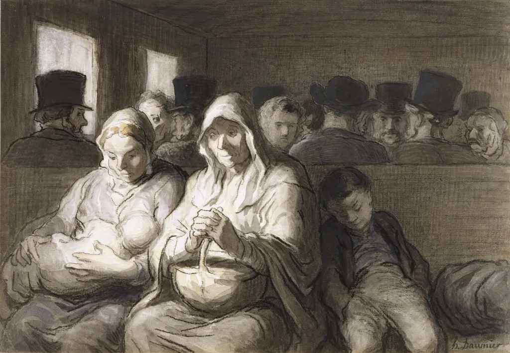 The Third Class Carriage, by Honoré Daumier, unspecified, 1864