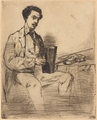 Ross Winans, by James McNeill Whistler, ink, 1861