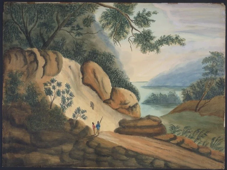 Landscape with Two Figures, detail