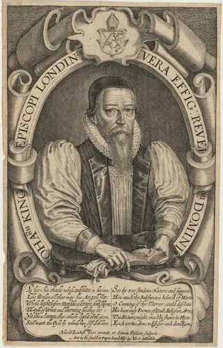 John King, Bishop of London, by Simon van de Passe, ink, 1621